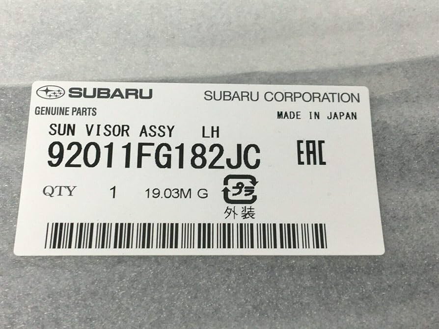 パーツ siruvia661155 Amazon.com: Subaru WRX Sti Sti Left Driver Sunshade Visor